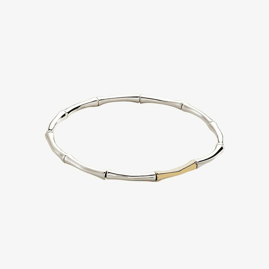 Joyer A Agatha Paris | Pulsera De Cadena Bamboo De Agatha Paris - Plata / Oro