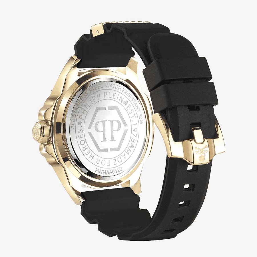 Relojes Philipp Plein | Reloj Philipp Plein $Kulll Genderless Brazalete Silicona Negro Caja Dorada