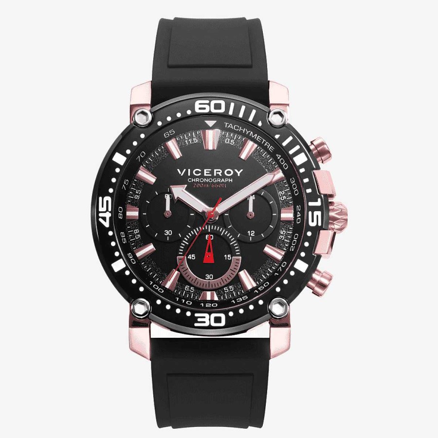 Relojes Viceroy | Reloj Viceroy Heat, Brazalete Caucho Negro, Esfera Negra