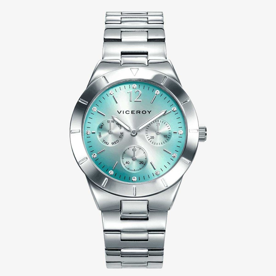 Relojes Viceroy | Reloj Viceroy Chic, Multifunci N, Brazale Acero Plateado, Esfera Azul