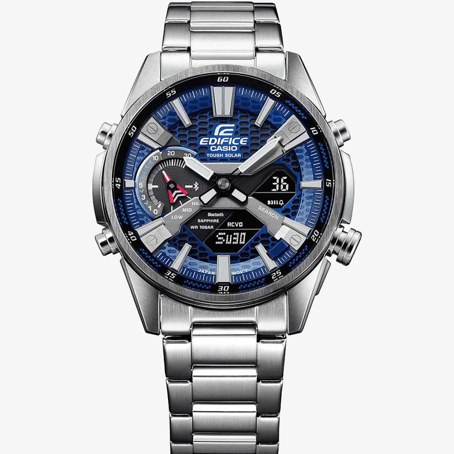 Relojes Casio | Reloj Casio Edifice Serie Ecb-S100 Acero Plateado Esfera Azul