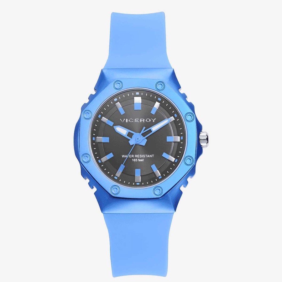 Relojes Viceroy | Reloj Viceroy Colors, Brazalete Silicona Azul, Esfera Negra