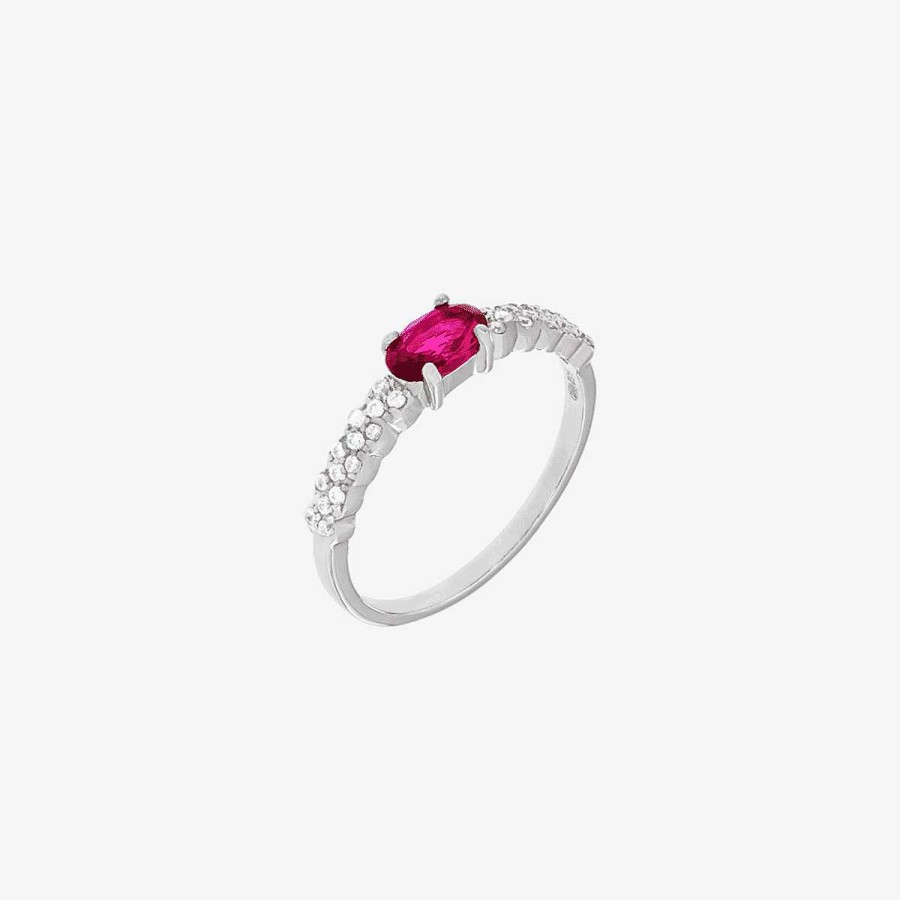 Joyer A B&U | Anillo De Plata Raspberry Oval