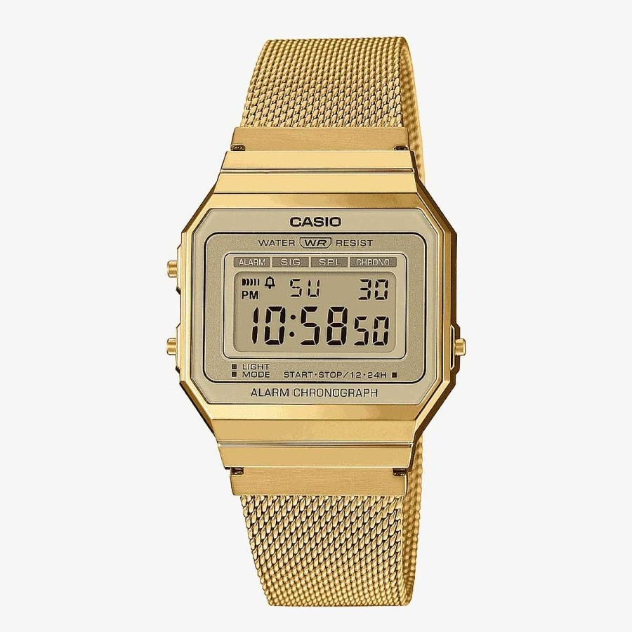 Relojes Casio | Reloj Casio Vintage Iconic Acero De Malla Dorado Esfera Dorada