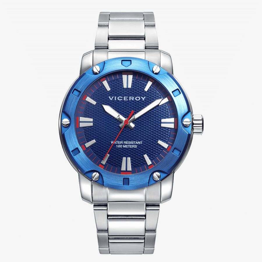 Relojes Viceroy | Reloj Viceroy Heat, Brazalete Acero Plateado, Esfera Azul