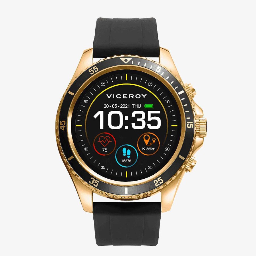 Relojes Viceroy | Reloj Viceroy Smartwatch Smartpro, Dobre Brazalete Silicona Y Acero Dorado