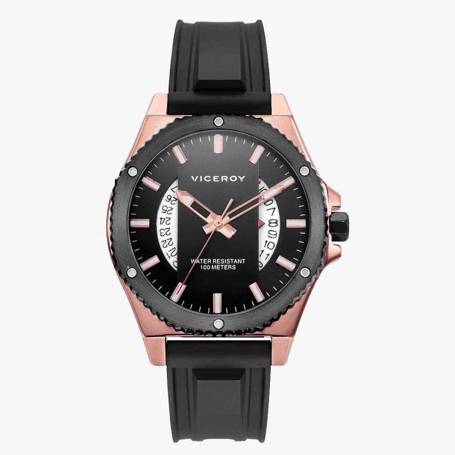 Relojes Viceroy | Reloj Viceroy Magnum Juan Betancour, Brazalete Silicona Negro, Esfera Negra