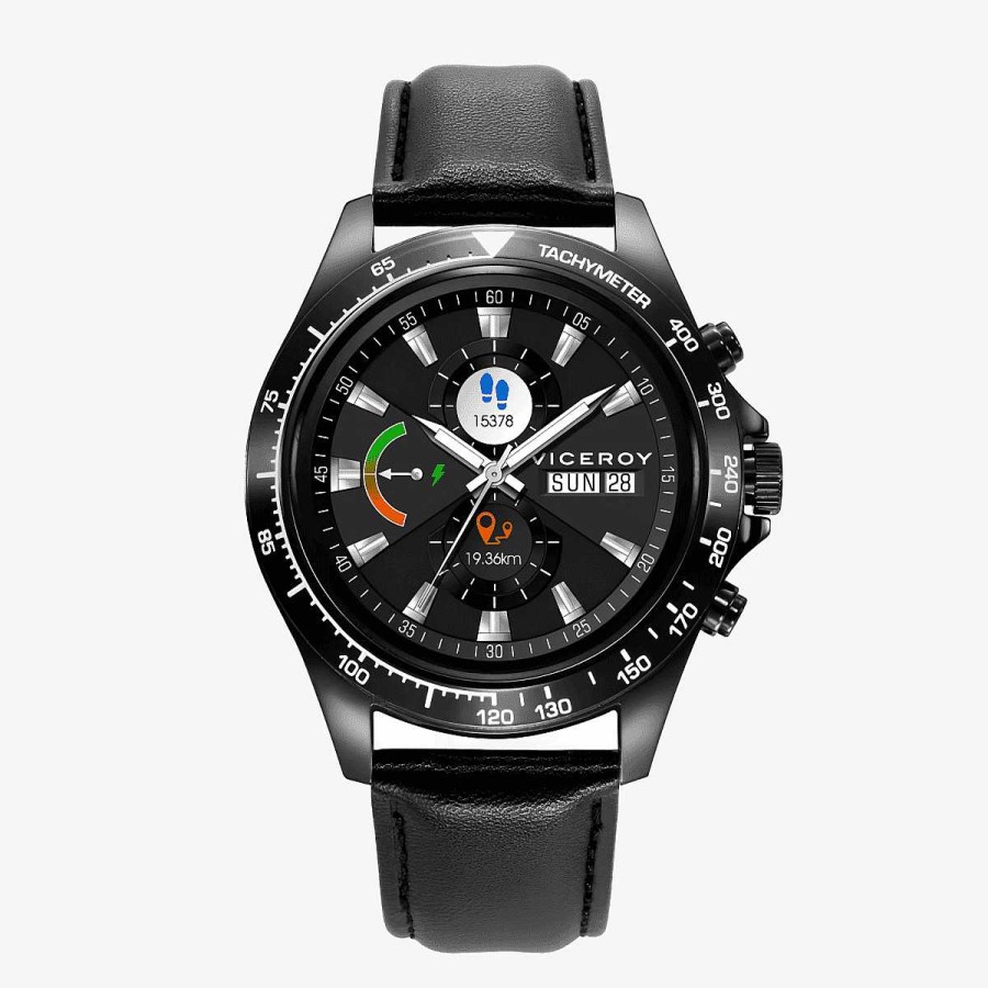 Relojes Viceroy | Reloj Viceroy Smartwatch Smartpro, Doble Brazalete Piel Y Malla Acero Negro