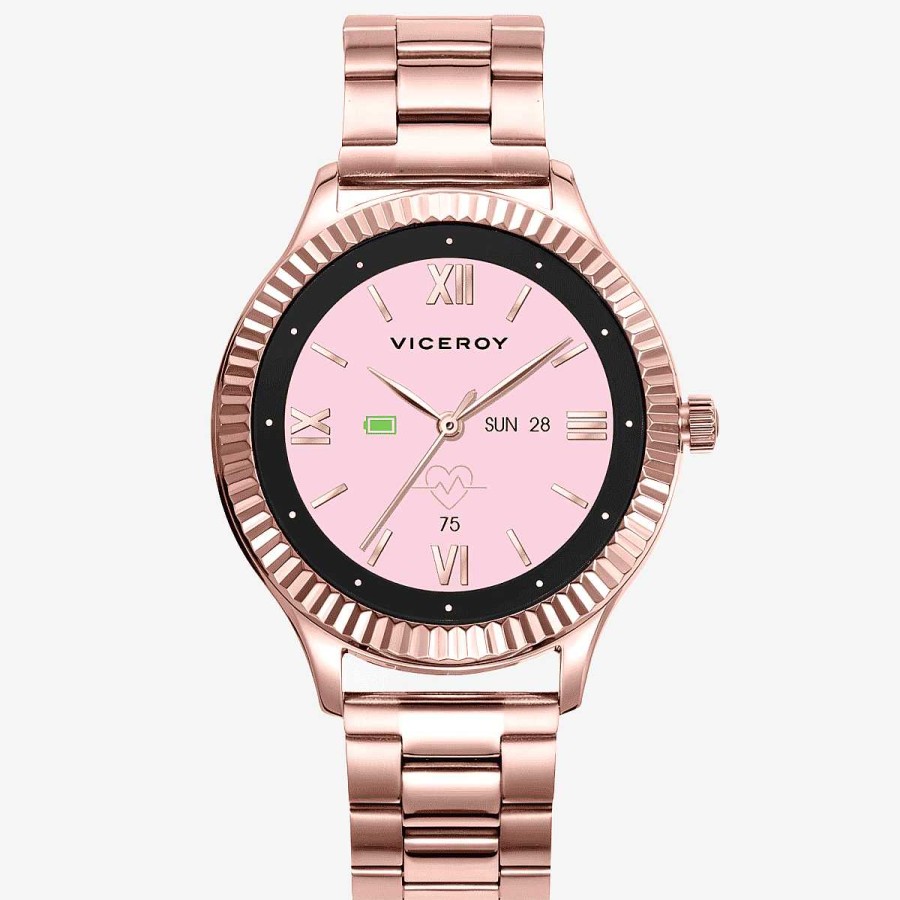 Relojes Viceroy | Reloj Viceroy Smartwatch Smartpro, Doble Brazalete Silicona Y Acero Oro Rosa