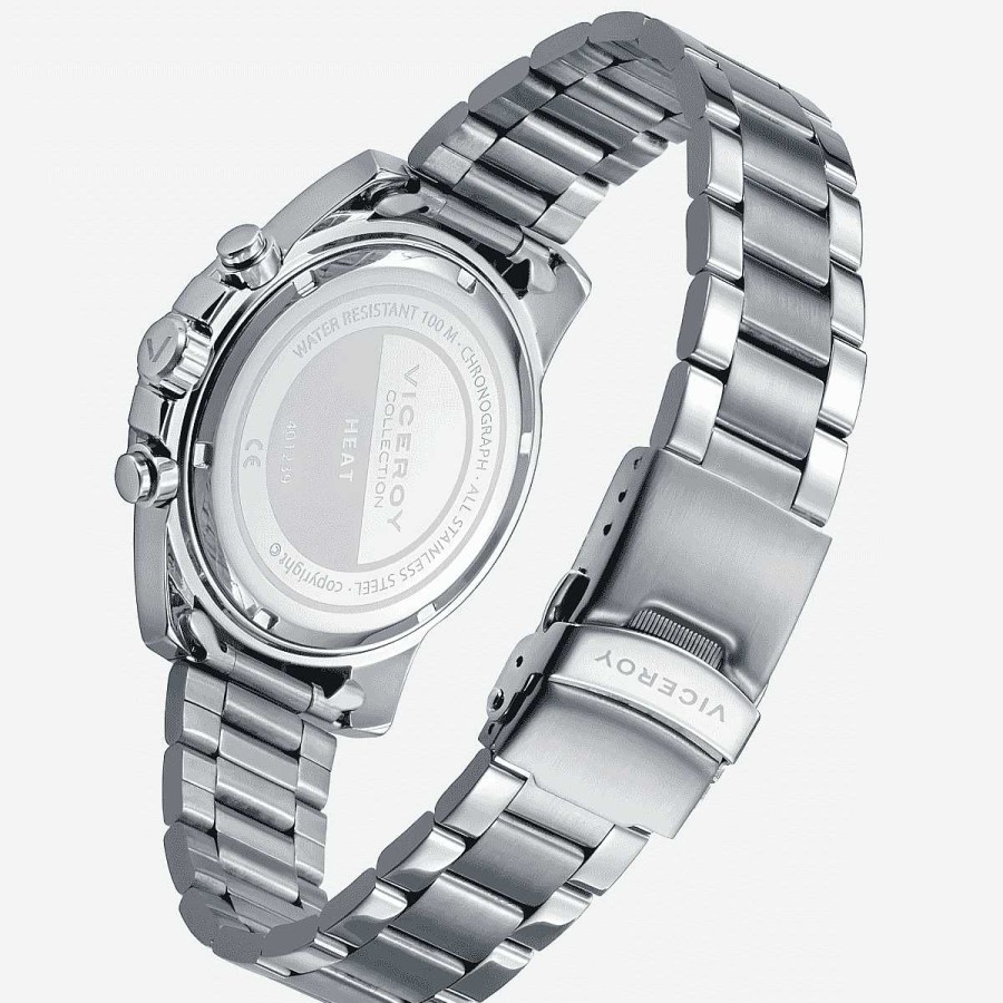 Relojes Viceroy | Reloj Viceroy Heat, Cron Grafo, Brazalete Acero Plateado, Esfera Plateada