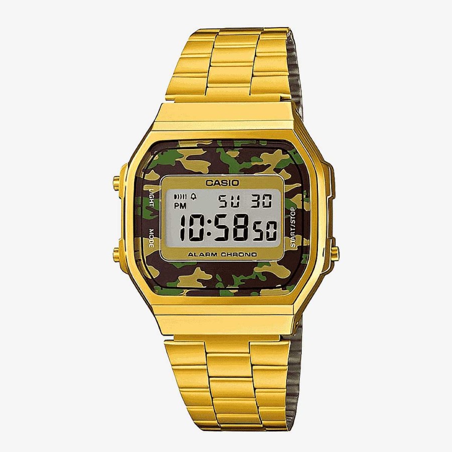 Relojes Casio | Reloj Casio Vintage Mini Acero Dorado Esfera Camuflaje