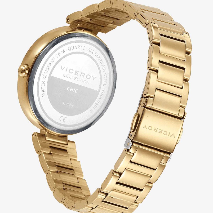 Relojes Viceroy | Reloj Viceroy Chic, Brazalete Acero Dorado, Esfera Plateada