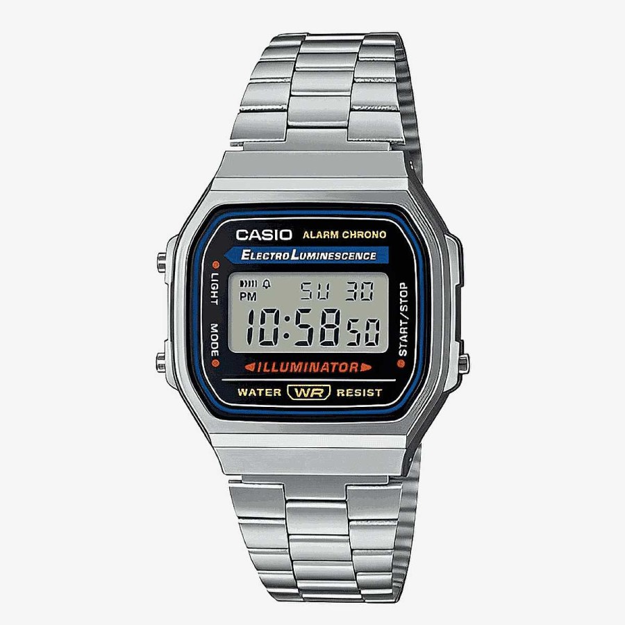 Relojes Casio | Reloj Casio Vintage Iconic Acero Plateado Caja Rectangular Esfera Multicolor