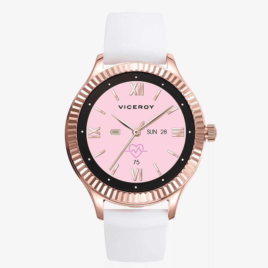 Relojes Viceroy | Reloj Viceroy Smartwatch Smartpro, Doble Brazalete Silicona Y Acero Oro Rosa