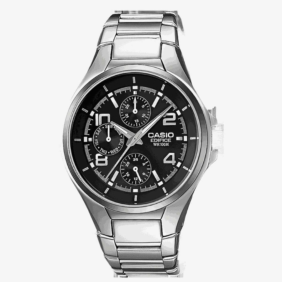 Relojes Casio | Reloj Casio Edifice Acero Plateado Esfera Negra