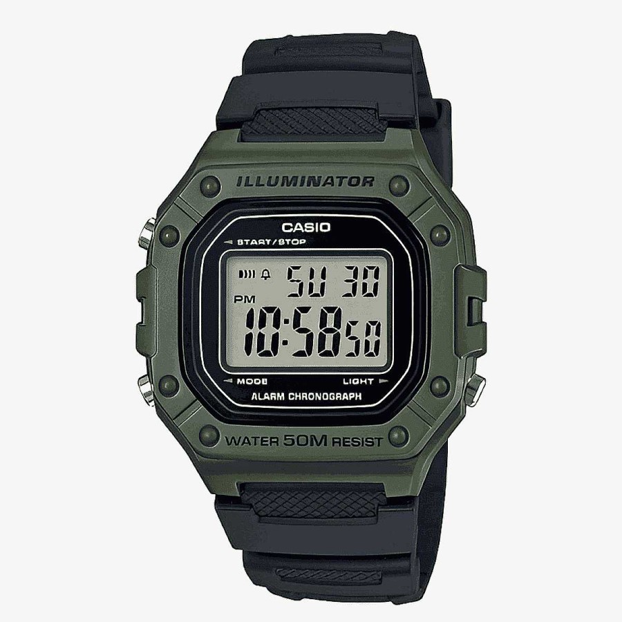 Relojes Casio | Reloj Casio Collection Illuminator Pl Stico Negro Caja Verde