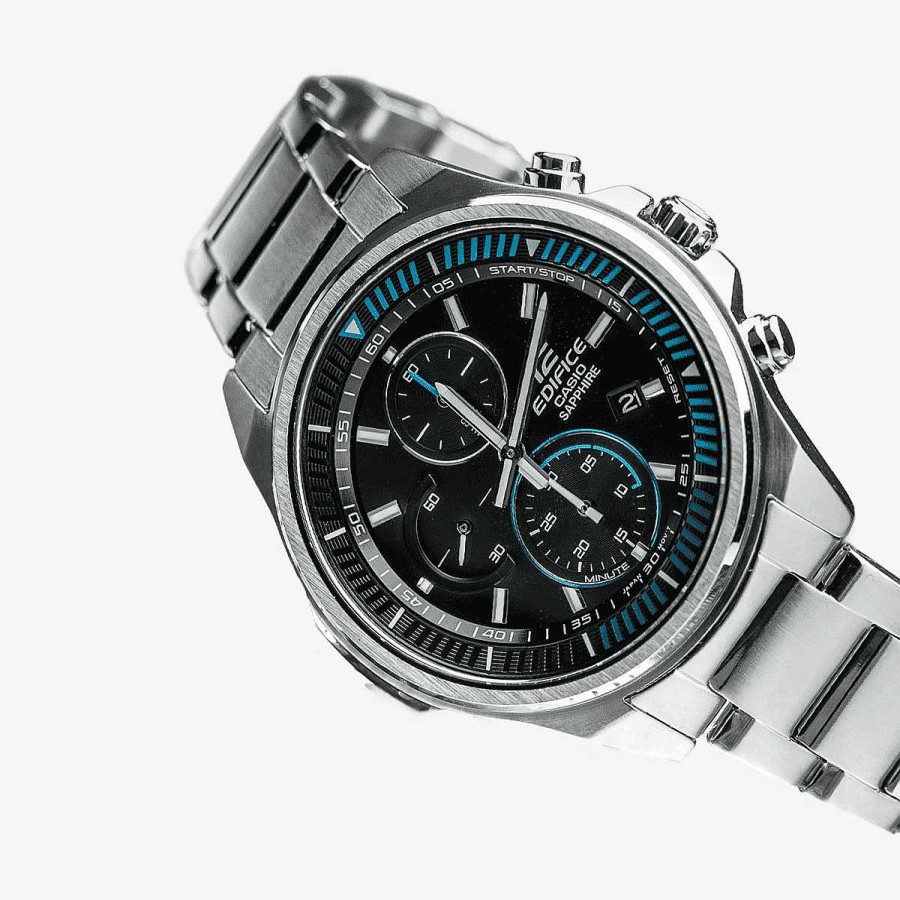 Relojes Casio | Reloj Casio Edifice Acero Plateado Esfera Bicolor Azul