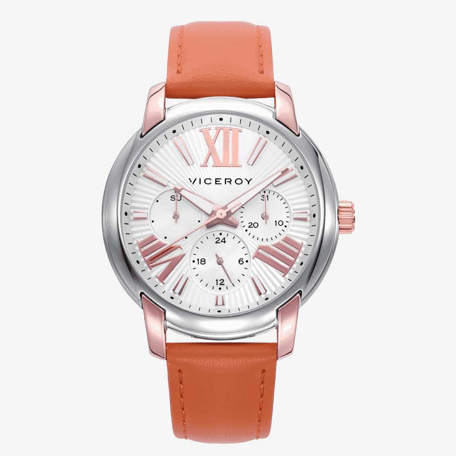 Relojes Viceroy | Reloj Viceroy Chic, Brazalete Piel Naranja, Esfera Blanca