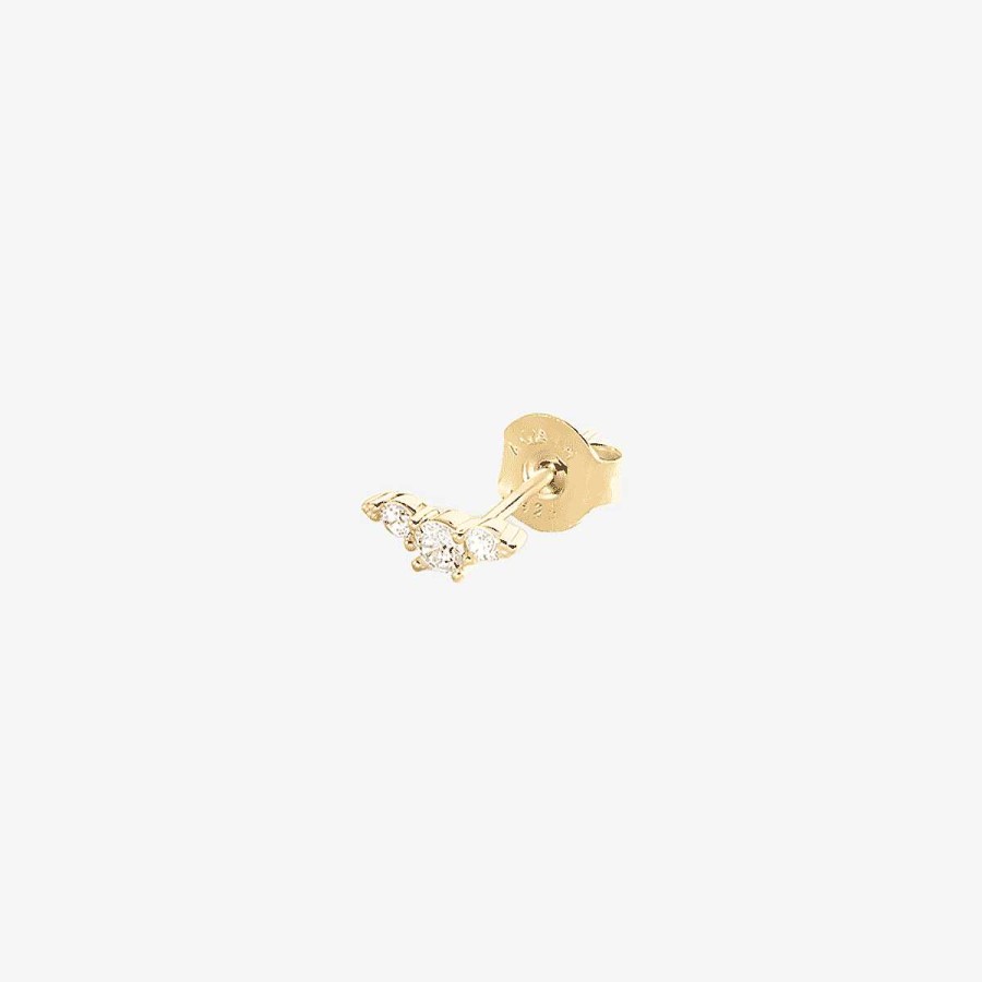 Joyer A Agatha Paris | Piercing Mini Croissan De Agatha Paris - Cristal / Dorado