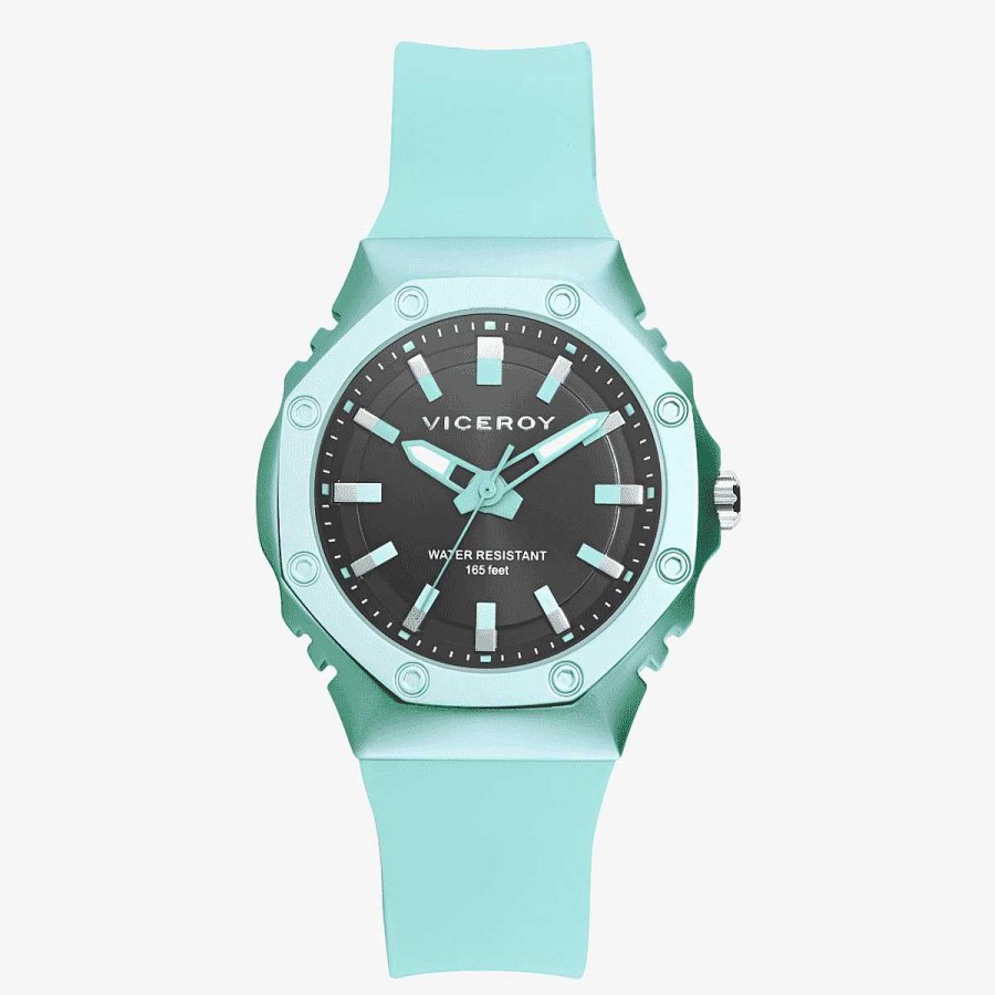 Relojes Viceroy | Reloj Viceroy Colors, Brazalete Silicona Verde, Esfera Negra