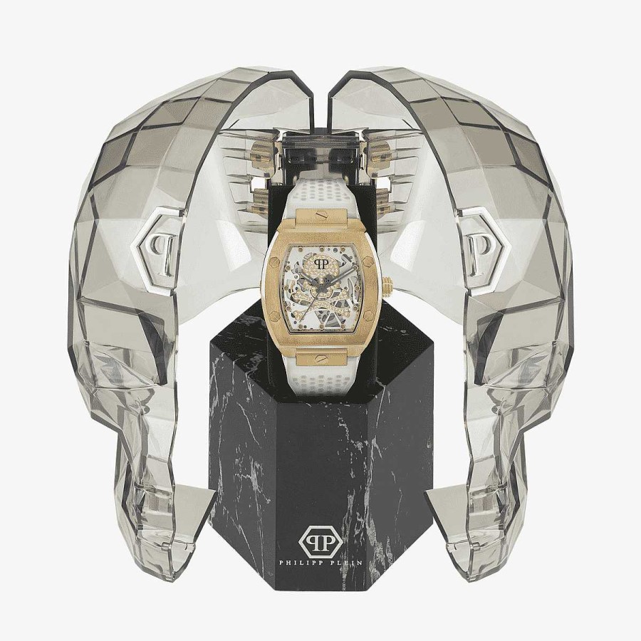 Relojes Philipp Plein | Reloj Philipp Plein $Keleton Brazalete Silicona Blanco