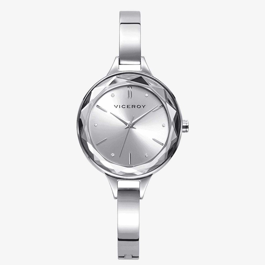 Relojes Viceroy | Reloj Viceroy Chic, Tres Agujas, Brazalete Minimal Acero Plateado, Esfera Plateada