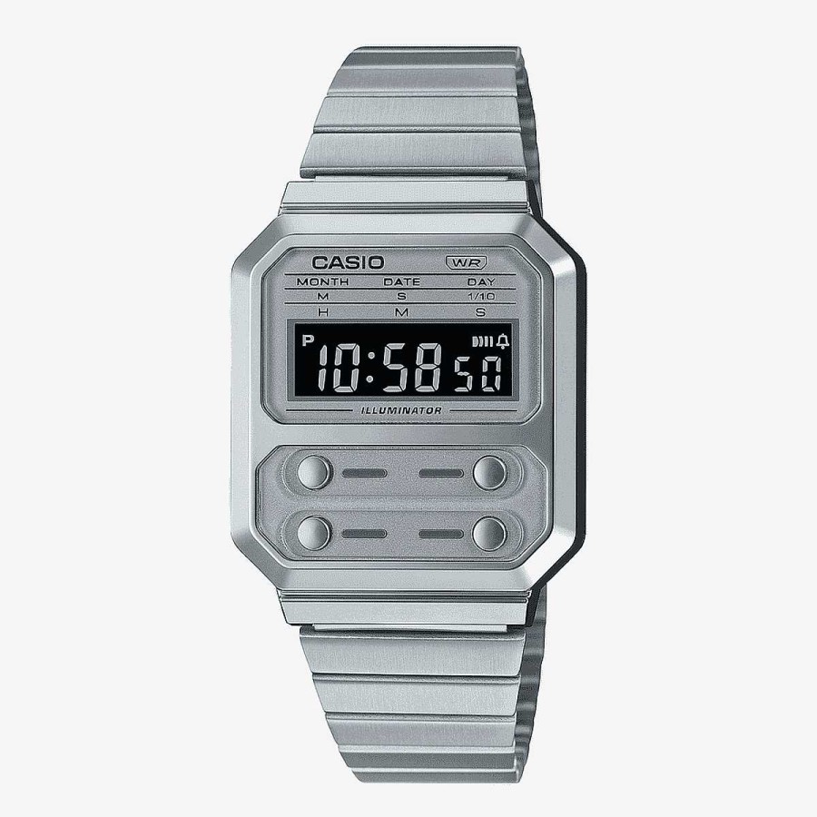 Relojes Casio | Reloj Casio Vintage Edgy Collection Acero Plateado Esfera Plateada