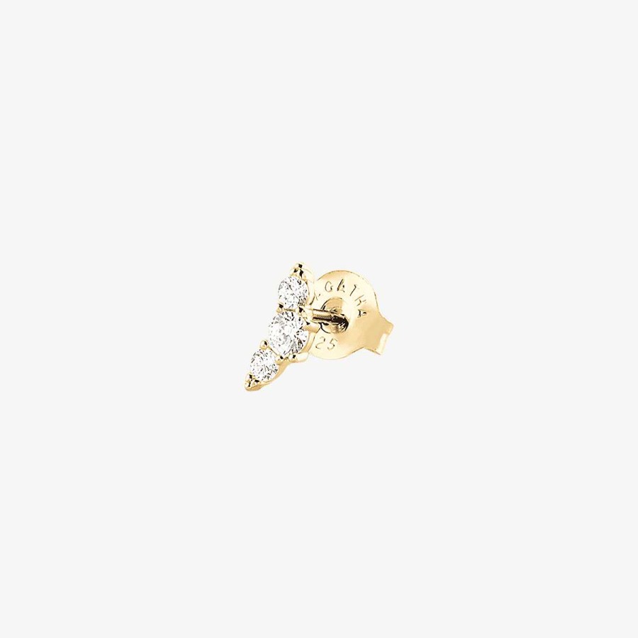 Joyer A Agatha Paris | Piercing Mini Croissan De Agatha Paris - Cristal / Dorado