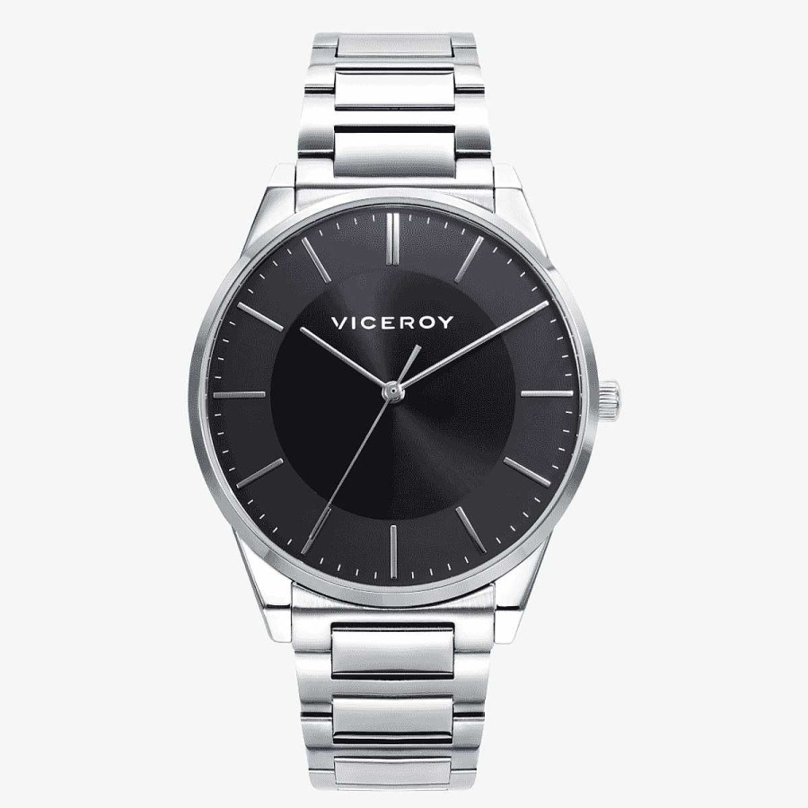 Relojes Viceroy | Reloj Viceroy Dress, Brazalete Acero Plateado, Esfera Negra