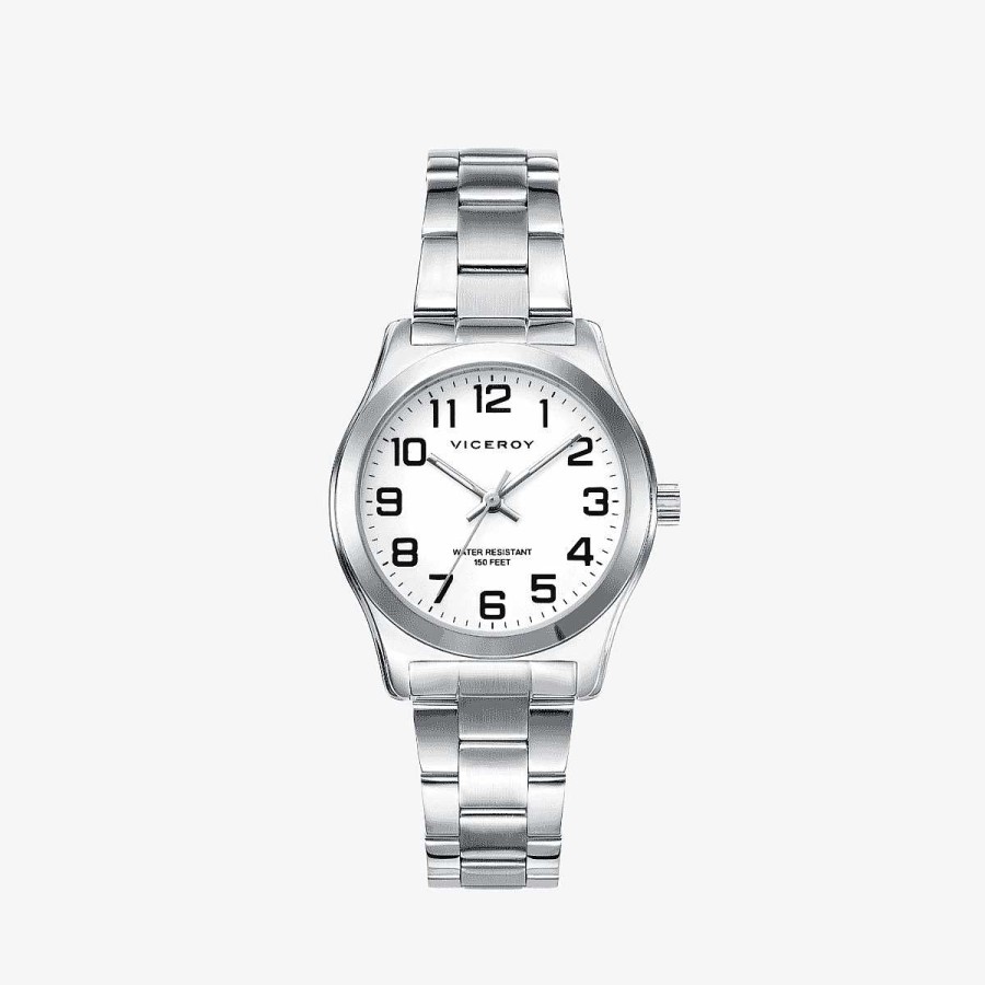 Relojes Viceroy | Reloj Viceroy Cl Sico, Brazalete Acero Plateado, Esfera Blanca, Mujer