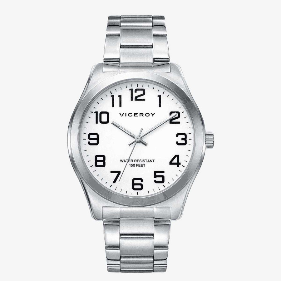 Relojes Viceroy | Reloj Viceroy Cl Sico, Brazalete Acero Plateado, Esfera Blanca, Hombre