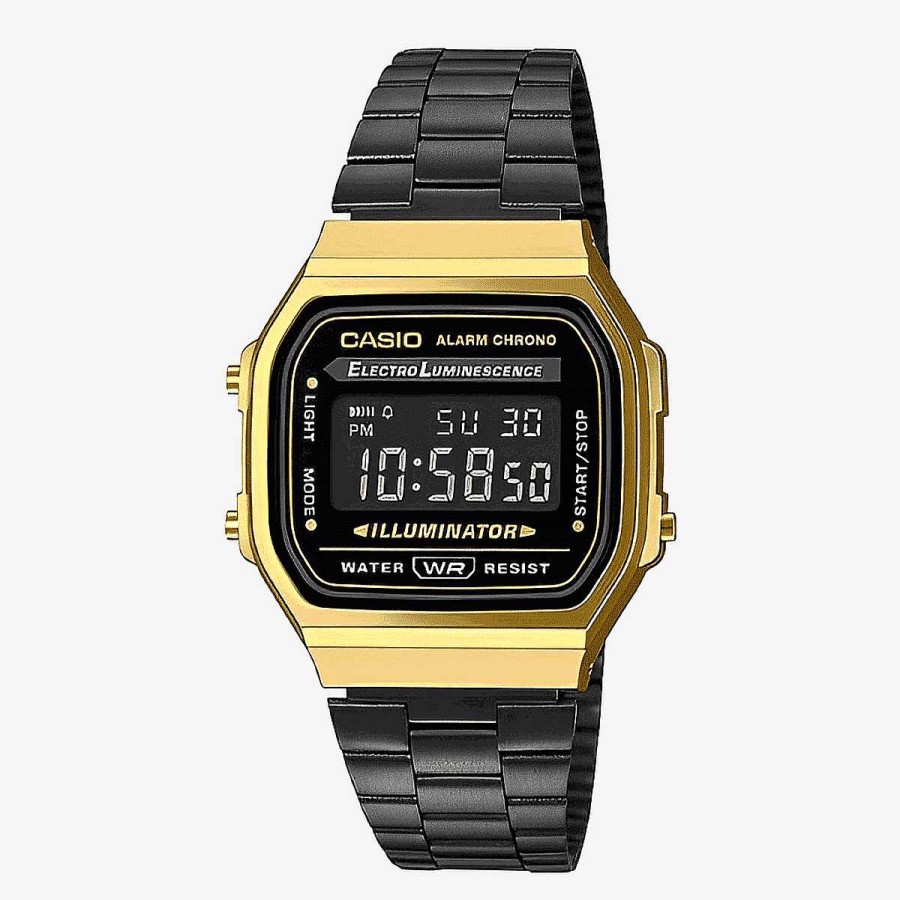 Relojes Casio | Reloj Casio Vintage Iconic Acero Negro Caja Dorada