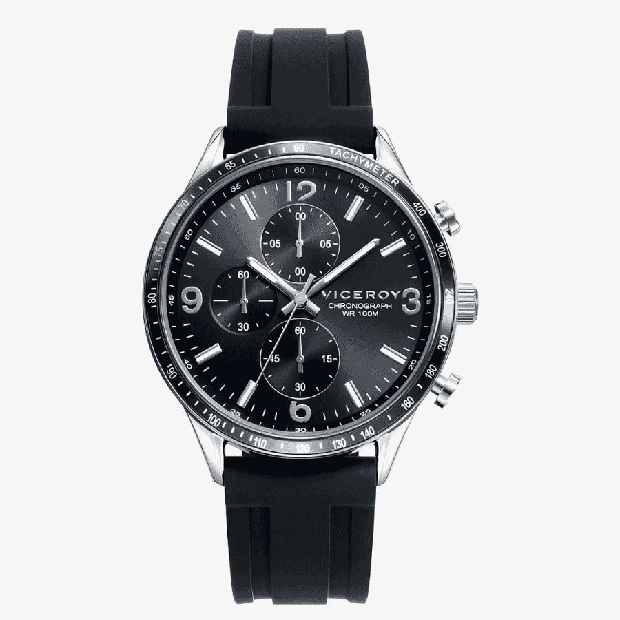 Relojes Viceroy | Reloj Viceroy Heat, Cronogr Fo, Brazalete Silicona Negro, Esfera Negra