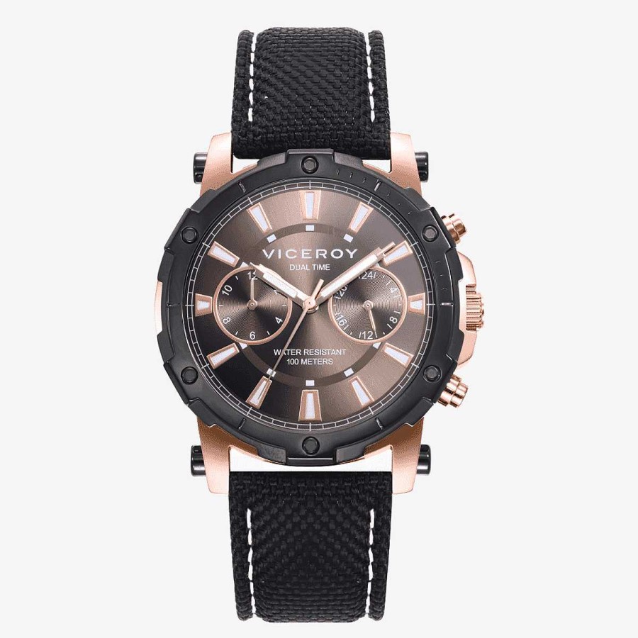 Relojes Viceroy | Reloj Viceroy Heat, Brazalete Nylon Negro, Esfera Rosa