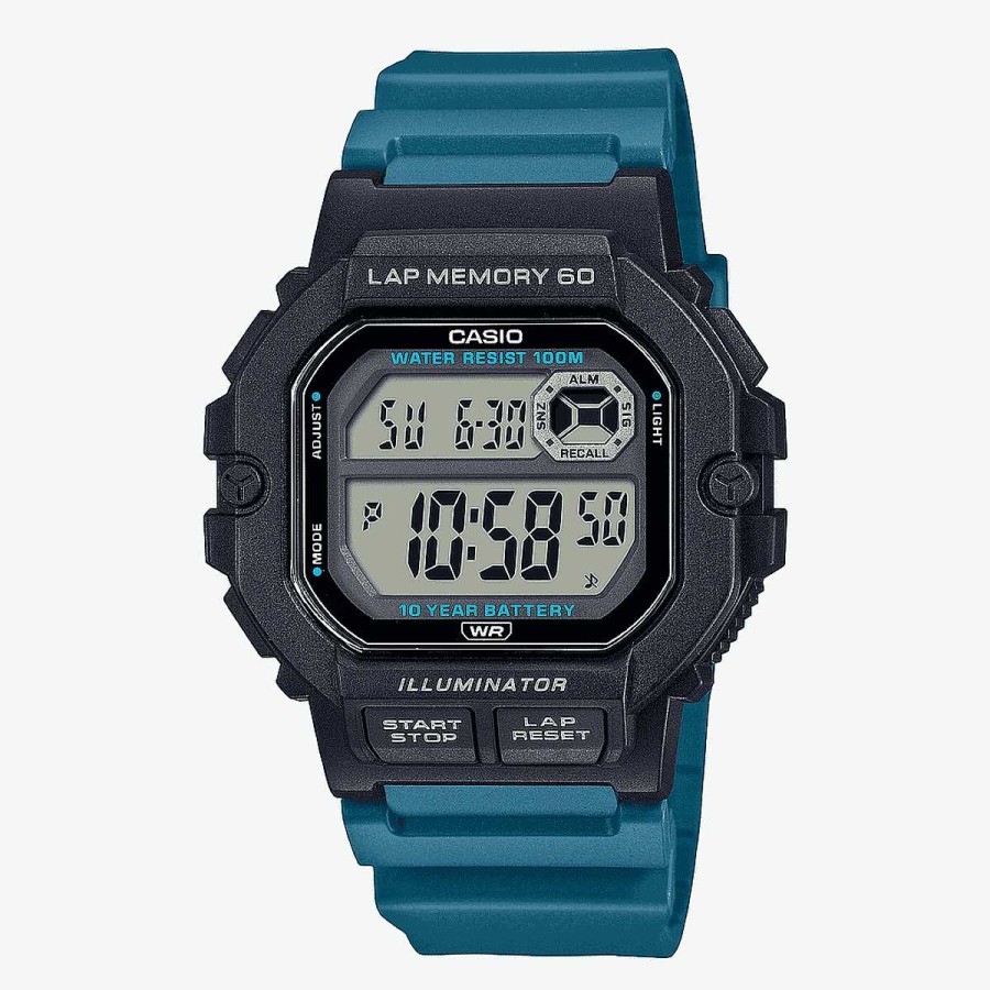 Relojes Casio | Reloj Casio Collection Pl Stico Azul Caja Rectangular Negra