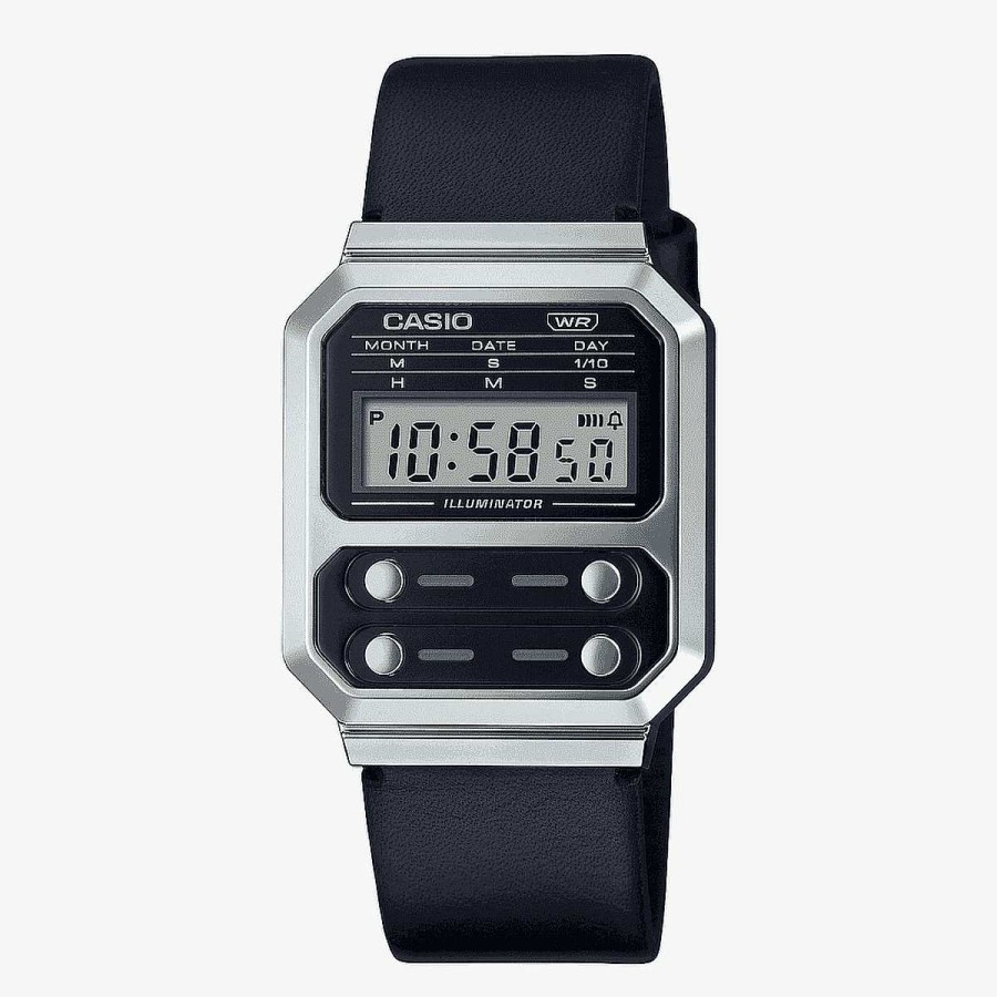 Relojes Casio | Reloj Casio Vintage Edgy Collection Brazalete Piel Negra