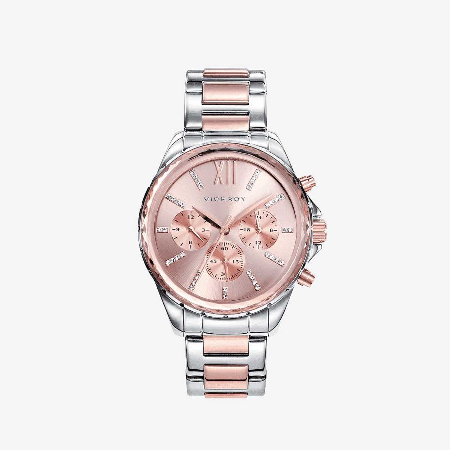 Relojes Viceroy | Reloj Viceroy Chic, Brazalete Acero Bicolor, Esfera Rosa Perlado