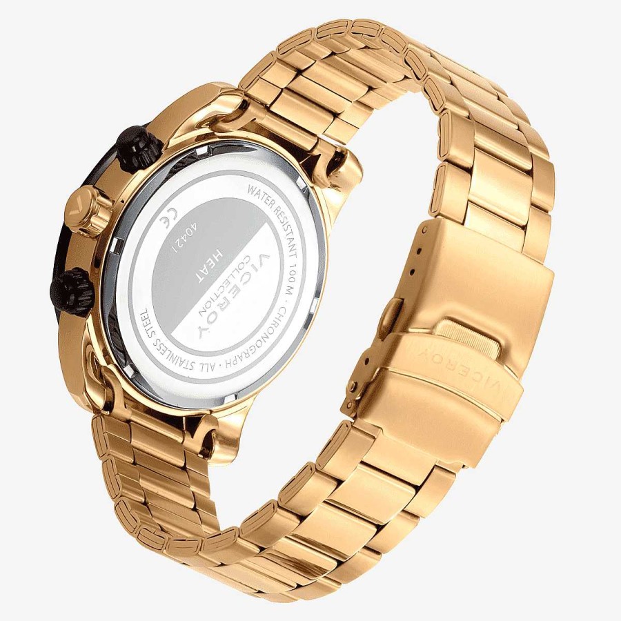 Relojes Viceroy | Reloj Viceroy Heat, Cron Grafo, Brazalete Acero Dorado, Esfera Negra