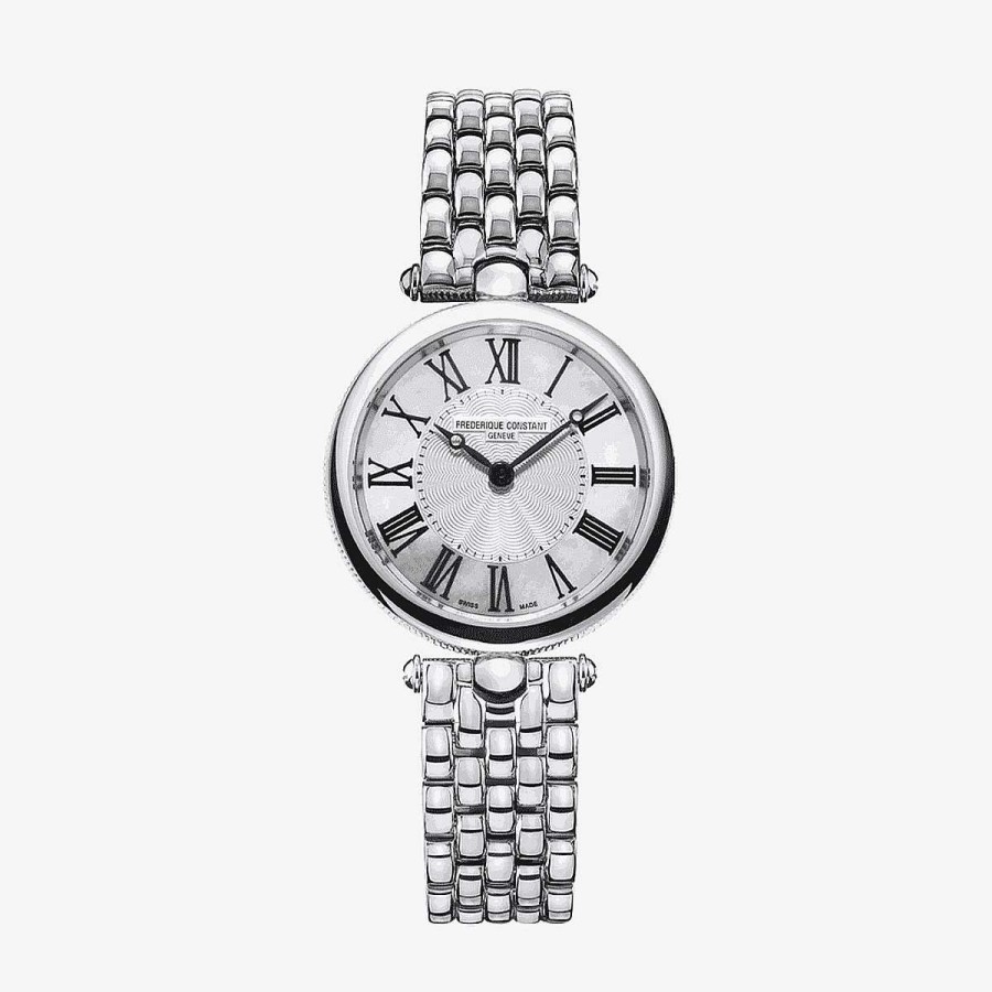 Relojes Frederique Constant | Reloj Frederique Constant Art Deco Round Brazalete Acero Plateado