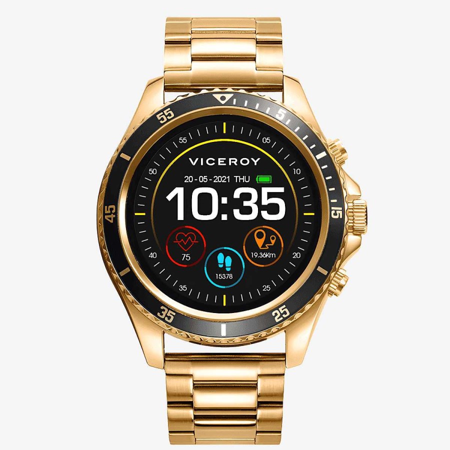 Relojes Viceroy | Reloj Viceroy Smartwatch Smartpro, Dobre Brazalete Silicona Y Acero Dorado